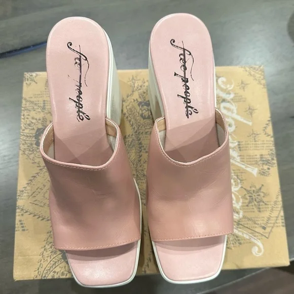 FREE PEOPLE 'Zoe' Platform Slide Sandal in Pink Size 9/40 - Picture 3 of 8
